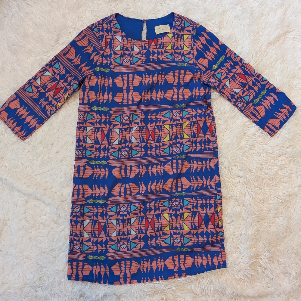 Anthropologie Everly Colorful Patterned Dress Size Small